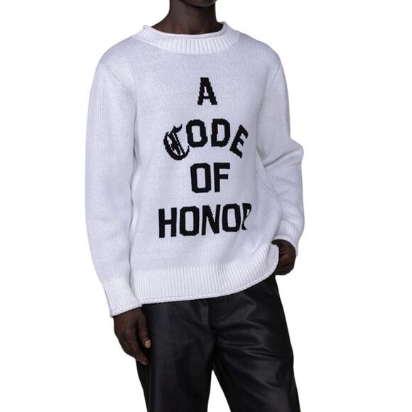 NEW Honor The Gift Men Code Of Honor Sweater, White, Medium, 140$